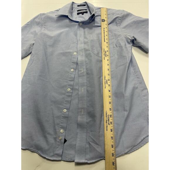 Saddlebred Mens Shirt Large Button Down Casual Short Sleeve Plaid Blue - Picture 2 of 5